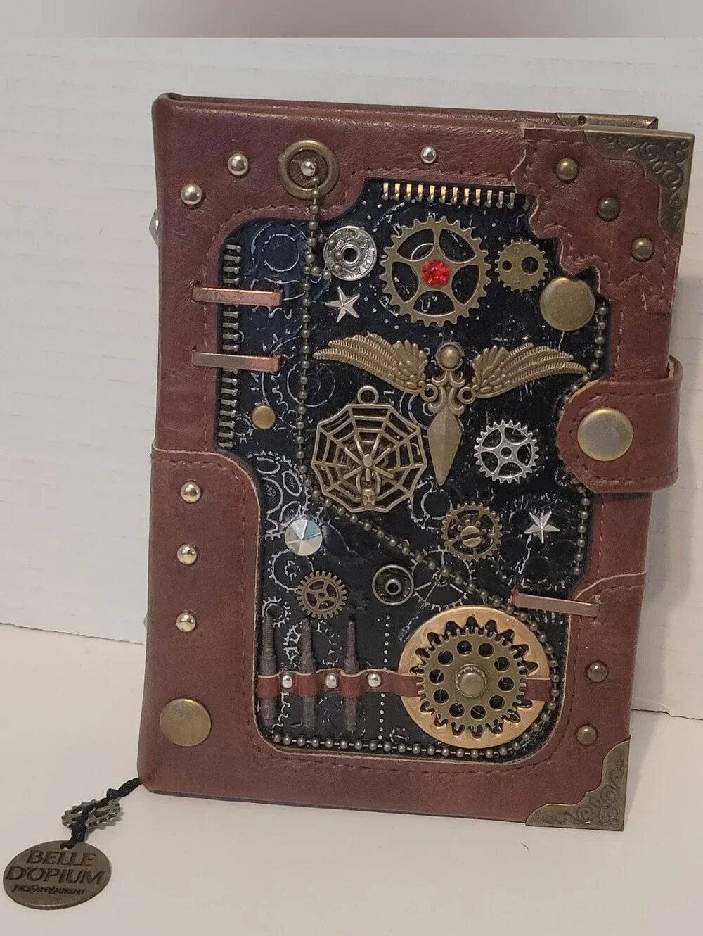 Handmade Steampunk Notebook Leather Journal with bookmark